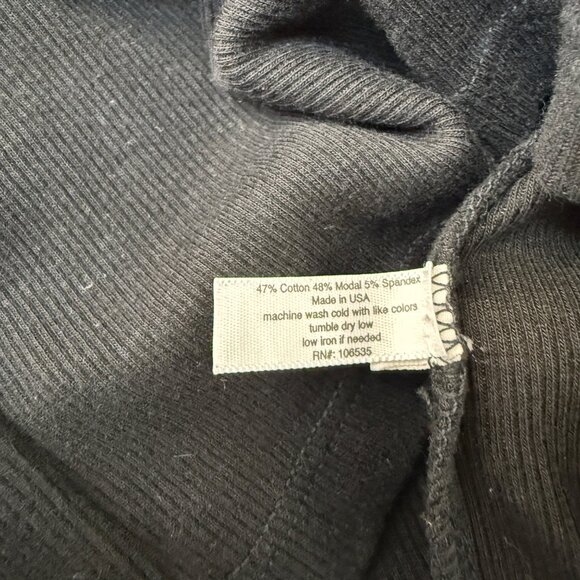Sundays Anthropologie Shirt Womens Black Long Sleeve V-Neck Top Ribbed Size 1 - Picture 10 of 13